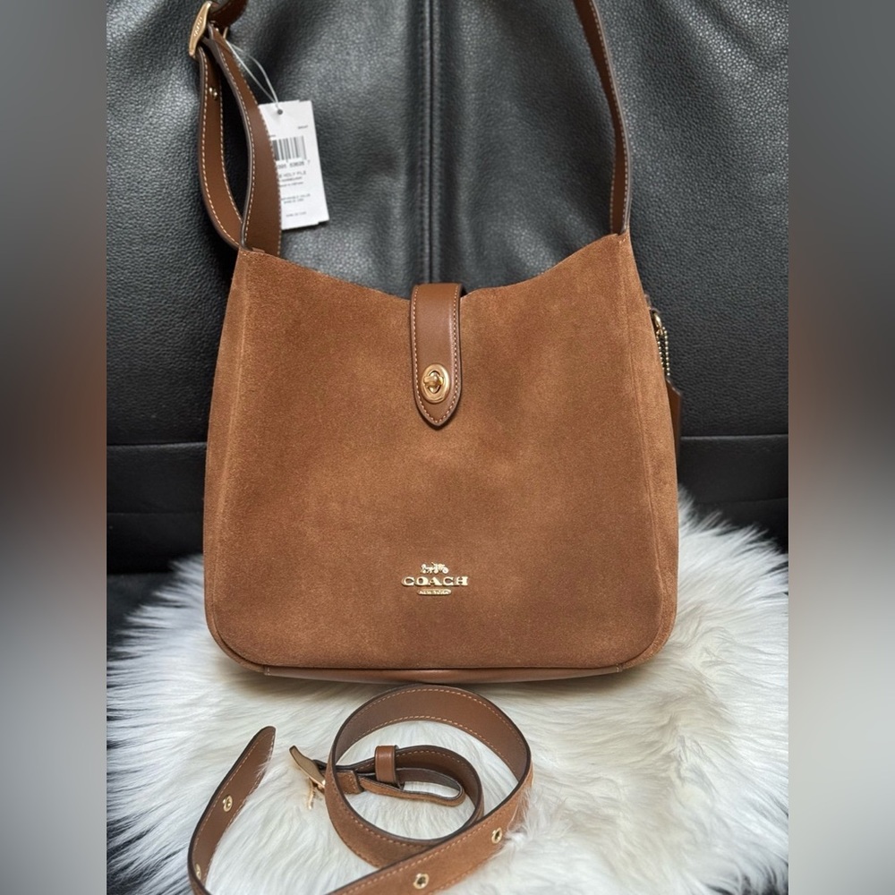 NEW Coach Hadley Convertible Crossbody Bag Suede CW004 Color: Sienna - Picture 1 of 11